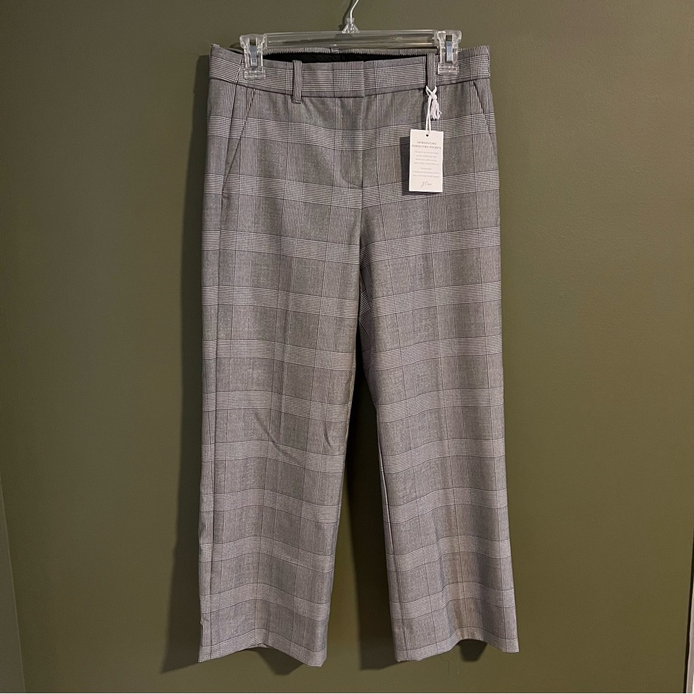J. Crew | High-rise Peyton wide-leg pant in glen plaid Size 6